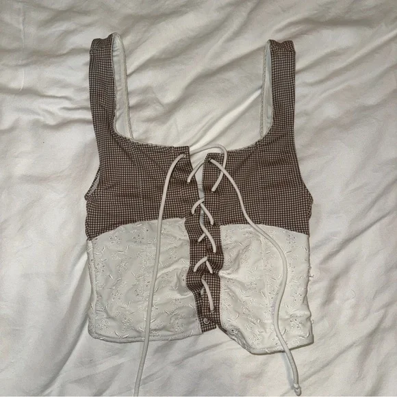 Frankies Bikinis X Sydney Sweeney Tankie Lace-Up TankiniBikini Top